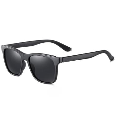 Imagem de Homens polarizados óculos de sol uv400 feminino óculos de sol quadrados quadros pesca condução natação esportes, 3306 preto fosco, sem pacote