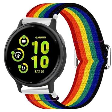 Imagem de Compatível com Garmin Vivoactive 5 Band, Lamshaw 20 mm de liberação rápida elastics elástico ajustável acessórios de substituição compatível com Garmin vívoactive 5/Approach S12/Approach S40/Approach S42/D2 Air/D2 Air X10/Forerunner 245/Forerunner 55/Forerunner 645/Venu/Venu 2 Plus/u Sq/Veneno u Sq 