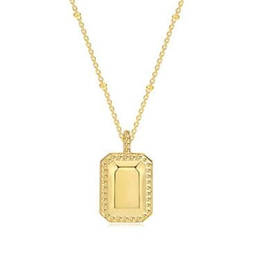 Imagem de GemKing DY190226-S-G-NA Drop Shipping Square Pendant Necklace Romantic 925 Sterling Silver Jewellery 18K Gold Plated Fashion Pendant Necklaces