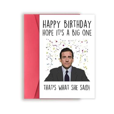 Imagem de VvOoOvV Cartão de aniversário Happy Michael Scott para ele, cartões de aniversário de escritório para fãs de programas de TV mulheres homens, de humor para amigos e familiares