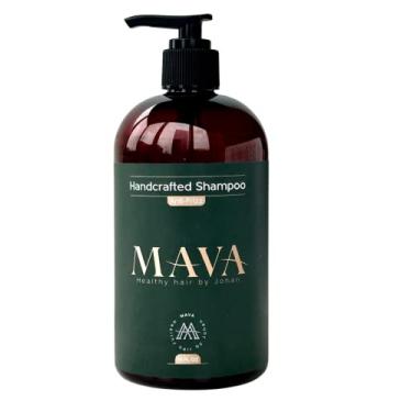 Imagem de Mava Shampoo artesanal anti-frizz com queratina e extrato de bambu, suavização superior, aroma de coco.