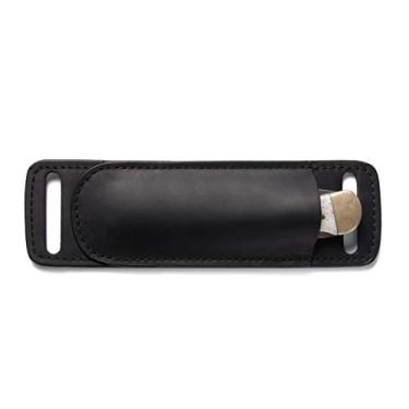 Imagem de Gentlestache Bainhas de faca de couro para cinto, coldre de faca, bainha de canivete de bolso, bainha de couro EDC para porta-facas dobráveis pretas
