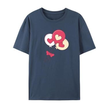 Imagem de Camiseta Love Graphics para homens e mulheres com estampa engraçada de balão para amigos amor, Azul marinho, 4G