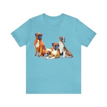 Imagem de Boxer Quartet - Camiseta de manga curta unissex Jersey por Doggylips, Turquesa, XXG