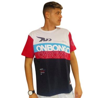 Imagem de Camiseta Especial Onbongo Born D519A Branco Vermelho-Masculino