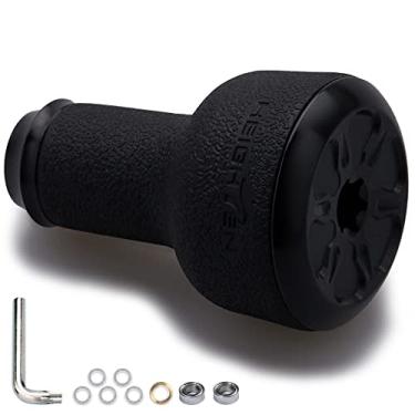 Imagem de HEIGHTEN Puxador de molinete de pesca para carretel giratório Shimano Daiwa Baitcasting Stradic Vanford Sahara FI Tranx SLX Ballistic Exceler Tatula (24 mm TPE - Preto) (423)