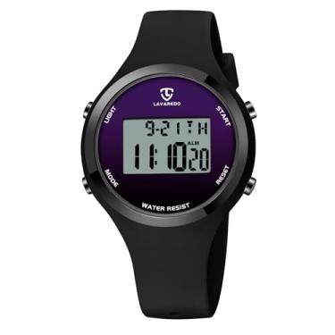 Imagem de NN BEN NEVIS Relógios femininos, relógio digital feminino esportivo ao ar livre com alarme/cronômetro/cronógrafo/luz traseira, presentes para meninas adolescentes/mulheres, 29-Roxo-Preto-C, relógio