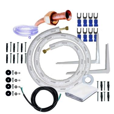 Imagem de Kit Completo Para Instalação De Ar Condicionado12.000 a 18.000 1/4 x 1/2 De 9 Metros Com Suporte Reforçado De 450mm