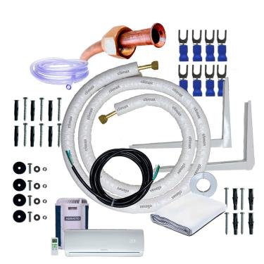 Imagem de kit para instalação de ar condicionado Liv Top Agratto R-32 9000 a 18000 Btus completo 3 metros com suporte de 450mm