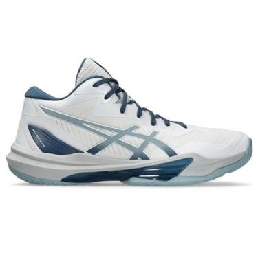 Imagem de ASICS Tênis de vôlei masculino Sky Elite FlyteFoam cano médio 3, 11,5, branco/cinza golfinho