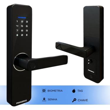Imagem de Fechadura digital eletronica biometria senha trava primebras