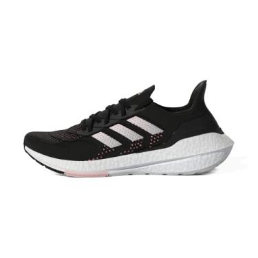 Imagem de adidas Tênis de corrida feminino Ultraboost 22, Núcleo preto/laranja transparente/branco cristal, 6.5