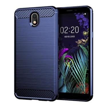 Imagem de EUAGVQY Capa protetora para LG K30 2019 LG X2 2019 LG Neon Plus LG Arena 2 de fibra de carbono macia TPU antiderrapante durável leve para LG K30 2019 (azul)
