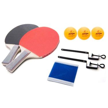 Imagem de Kit Completo Ping Pong Tênis De Mesa Raquete Bolinha e Rede