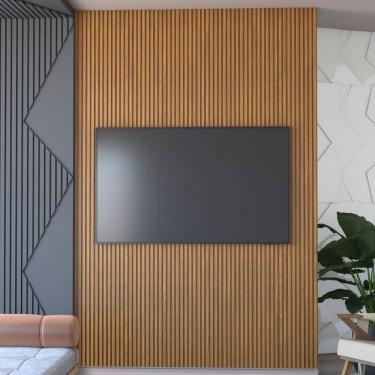 Imagem de Painel para TV Até 70 Polegadas Apolo Ripado 100% Mdf 180 Cm Nature Fosco - Panorama Móveis