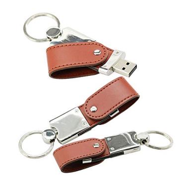 Imagem de 8 GB PU couro USB 3.0 USB Flash Drive chaveiro Memory Stick Pen Drive Pen Drive U Disk (marrom)