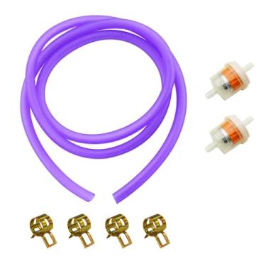 Imagem de PRO BAT 0,2" x 39" (5 mm x 1 m) Linha de tubo de mangueira de filtro de combustível a gás para chinês GY6 50cc 150cc 139QMB 157QMJ Scooter ATV peças de motocicleta XRS Buggy Carter Brothers Go karts Parts, roxo