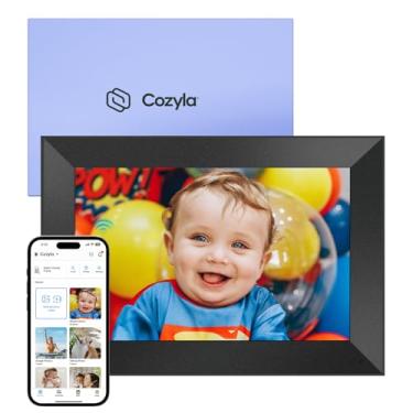 Imagem de Cozyla Moldura digital WiFi de 25,5 cm, armazenamento ilimitado aprimorado por IA, rotação automática, compartilhamento de fotos e vídeos via aplicativos do telefone, porta-retrato digital