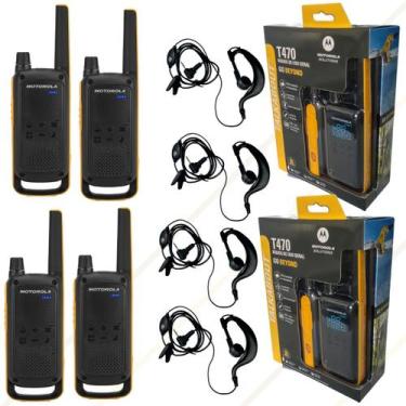 Imagem de Kit 4 Rádios Motorola Talkabout T470BR UHF Com Fones de Ouvido - 78080