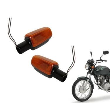 Imagem de Par Pisca Seta Lente Laranja Sem Coxim Cg Titan Fan 125 150 Cbx 250 Tw
