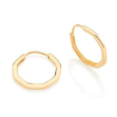 Imagem de Brincos banhado ouro 3x 24k 18k e 22k femininos argola rommanel geomét