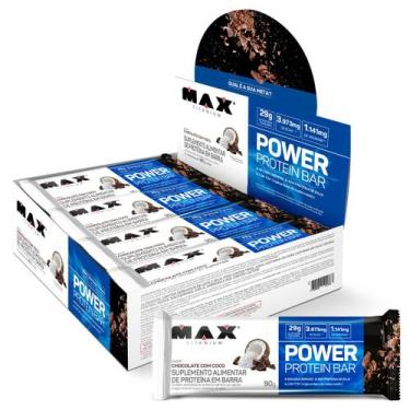 Imagem de Power protein bar barra de proteina caixa com 8 un de 90g chocolate co