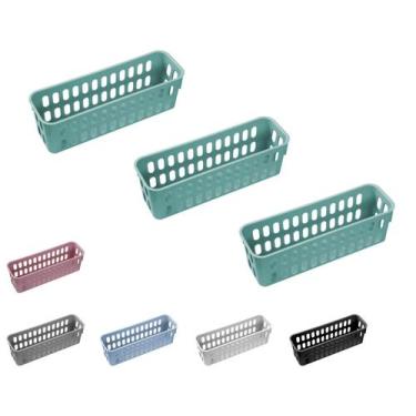 Imagem de Cesto Decorativo Caixa Organizador Slim P Armario Kit Com 3 - Atelie C