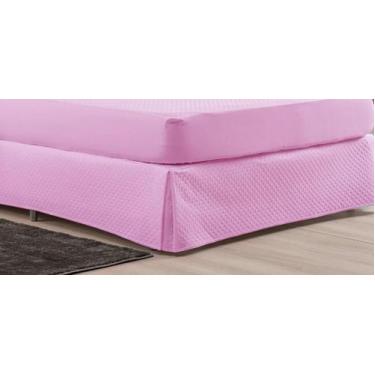 Imagem de Saia para Cama Box King Micromatelada - Loja do Koala, Rosa