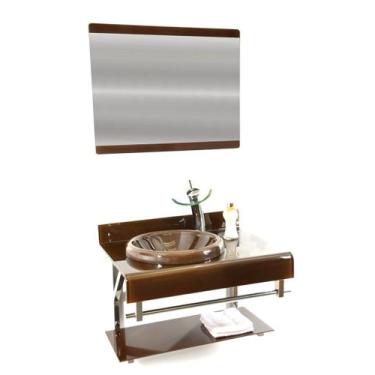 Imagem de Gabinete Vidro Banheiro Estilo Choppin Full Inox Cores - Cubas e Gabin