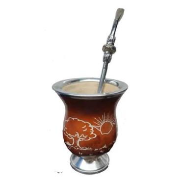 Imagem de Kit Cuia E Bomba Para Chimarrao Jogo Natural 2 Peças - Fracari