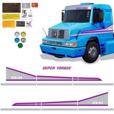 Imagem de Faixas MB 1941 Super Torque Caminhão Mercedes Adesivo Roxo - SPORTINOX