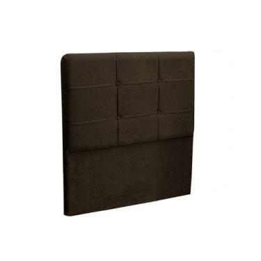 Imagem de Cabeceira Cama Box Solteiro 90cm London Veludo Chocolate - JS Móveis, 