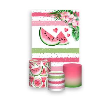 Imagem de Painel De Festa Vertical 1,50 x 2,20 + Trio De Capas Cilindro - Fruta 