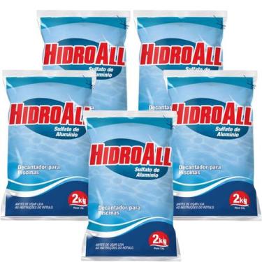 Imagem de Kit 5 Decantador Impurezas Sulfato De Alumínio Hidroall 2kg