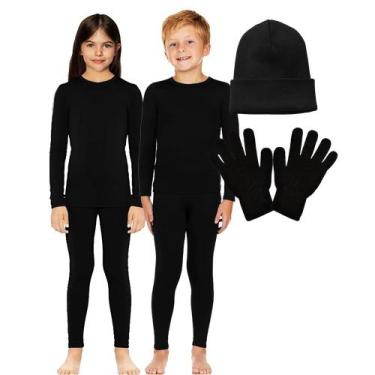 Imagem de Conjunto Infantil Segunda Pele Termico Frio Inverno Forro Gorro + Luva