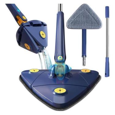 Imagem de KIT Mop Rodo Limpeza Esfregão Triangular Gira 360 Limpa Chão Vidros C/