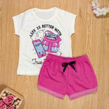 Imagem de Conjunto curto infantil 2 ao 10  algodão friends creme - Era Uma Vez, 