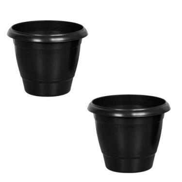 Imagem de Kit 2 Vasos 21,5 Lts Para Palmeira Flores Plantas Naturais Plasnew, Pr