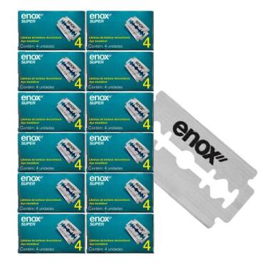 Imagem de Kit 48 Lâminas de Barbear Aço Inoxidável para Barbeador Navalha Super 