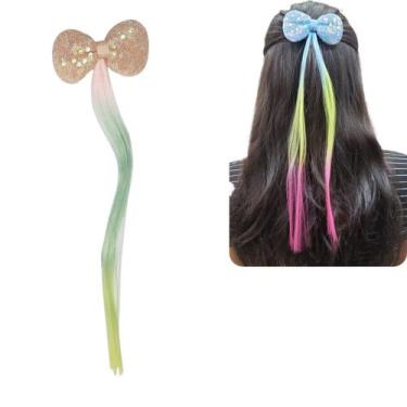 Imagem de Mecha c/ Laço Infantil Colorida Enfeite Cabelo Festa Menina - CHARME, 