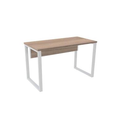 Imagem de Mesa Secretária Tubular P25 Pandin 1,20 M Noce Naturale e Branco