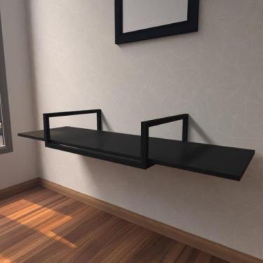 Imagem de Aparador industrial preto moderno cantinho café escritorio simples ban