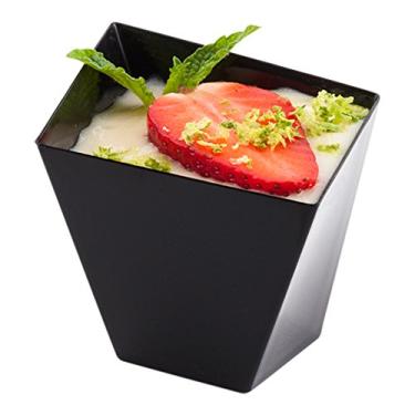 Imagem de Prato de Sobremesa de plástico, Prato de Frutas, Lanche - Plástico Premium - 5 cm x 5 cm - 56 g - Preto - Girata - Caixa 100 ct - Restaurantware
