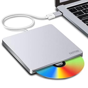 Imagem de YOTUO Unidade de DVD externa, entrada portátil USB CD/DVD +/-RW Drive/DVD Player para laptop gravador de CD ROM compatível com Windows 7/8/10/11 MacBook Air Pro Mac