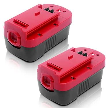 Imagem de Pacote com 2 baterias de substituição de 3,6Ah HPB18 Ni-Mh para Black and Decker bateria de 18V HPB18 HPB18-OPE compatível com bateria Black Decker 18 Volt Tools A1718 FS18FL Firestorm ferramenta sem fio (vermelha)