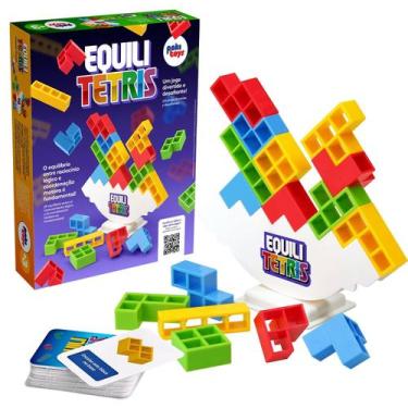 Imagem de Jogo Equili Tetris Brinquedo Montar Infantil Divertido Equilibrio Desa