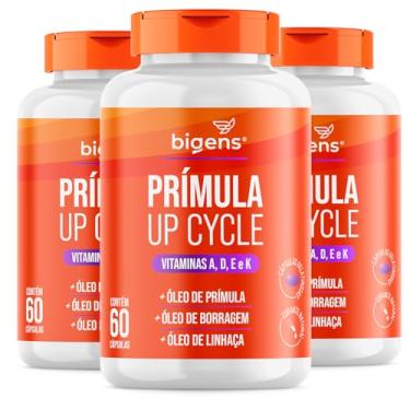 Imagem de Prímula Up Cycle, Óleo de Prímula, Óleo de Linhaça, Vitamina A, D, E e K, 60 cápsulas, Bigens (Kit 3)