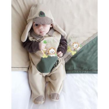 Imagem de Saida Maternidade Bebe Menino Animais - PEQUENO ANJO, Bege, RN