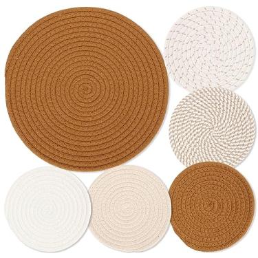 Imagem de Billbotk Trivets para Panelas e Frigideiras Quentes, 6 Peças de Rebites Boho para Pratos Quentes, Porta-Panelas para Cozinha, Almofadas Quentes para Bancadas, Decoração de Casa Boho, Itens Essenciais