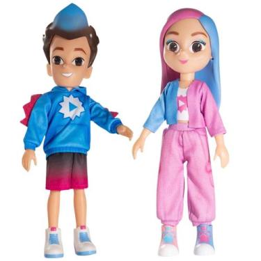 Imagem de Kit Boneca Carol E Dudu Youtuber Infantil Boneco Vinil 26Cm - ROSITA